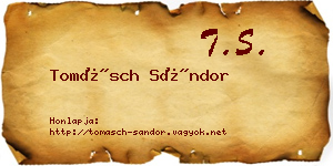Tomásch Sándor névjegykártya