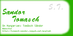 sandor tomasch business card