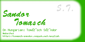 sandor tomasch business card
